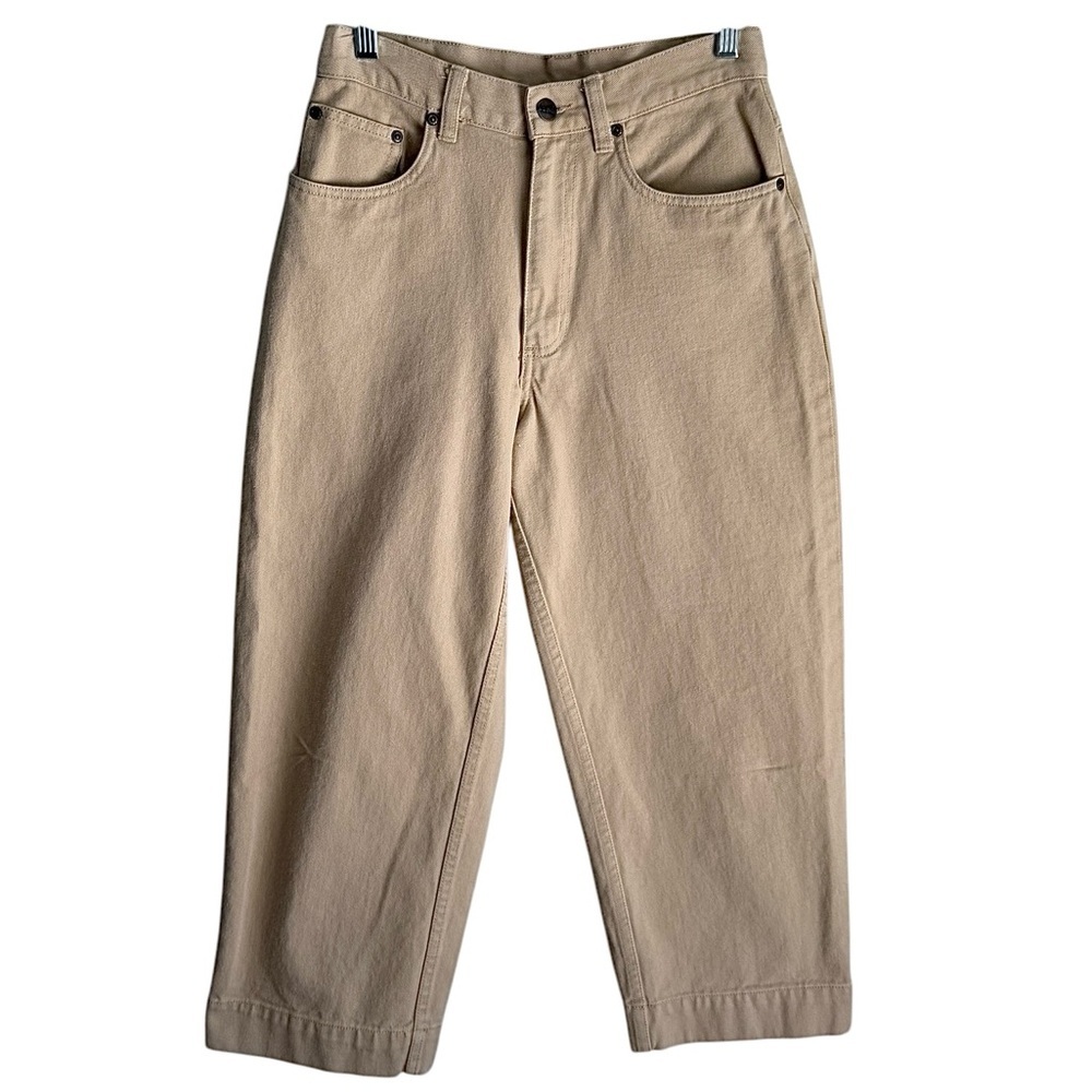 L.L. Bean High Rise Cropped Tan Wide Leg Denim Pants Size 4Reg 0-PL80